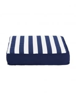 Westwing Collection Coussin de chaise rayures bleu foncé Timon, larg. 40 x long. 40 cm