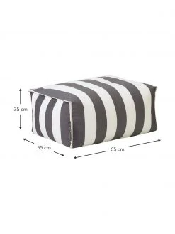 Magma Coussin de sol d'extérieur gris/blanc Korfu, larg. 65 x haut. 35 cm -Jardin Soldes Boutique Coussin de sol dexterieur grisblanc Korfu 2