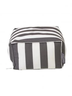 Magma Coussin de sol d'extérieur gris/blanc Korfu, larg. 65 x haut. 35 cm -Jardin Soldes Boutique Coussin de sol dexterieur grisblanc Korfu 4