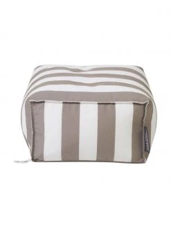 Magma Coussin de sol d'ext&eacute;rieur taupe/blanc Korfu, larg. 65 x haut. 35 cm -Jardin Soldes Boutique Coussin de sol dexterieur taupeblanc Korfu 4