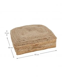 Calma House Coussin de sol en jute Ural, larg. 60 x haut. 13 cm -Jardin Soldes Boutique Coussin de sol en jute Ural 3