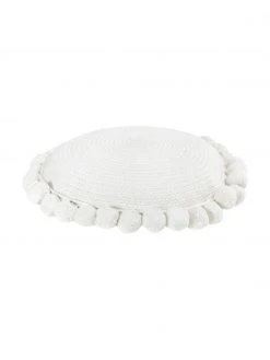 Westwing Collection Coussin décoratif rond avec pompons Deva, Ø 40 cm -Jardin Soldes Boutique Coussin decoratif rond avec pompons Deva 2