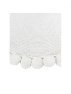 Westwing Collection Coussin décoratif rond avec pompons Deva, Ø 40 cm -Jardin Soldes Boutique Coussin decoratif rond avec pompons Deva 3