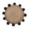 Westwing Collection Coussin décoratif rond jute à pompons Fiko, Ø 40 cm -Jardin Soldes Boutique Coussin decoratif rond jute a pompons Fiko