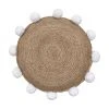 Westwing Collection Coussin décoratif rond jute à pompons Fiko, Ø 40 cm -Jardin Soldes Boutique Coussin decoratif rond jute a pompons Fiko 4