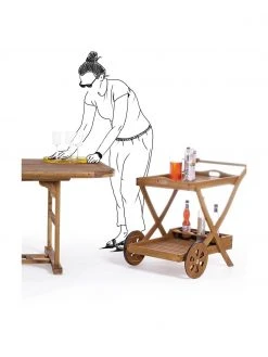 Bizzotto Desserte de jardin en bois Noemi, larg. 89 x haut. 76 cm -Jardin Soldes Boutique Desserte de jardin en bois Noemi 3