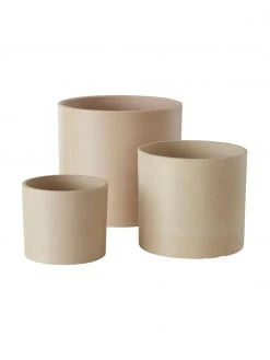 Ensemble de cache-pots beige Abby, 3 élém., Lot de différentes tailles