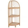 Etagère d'angle rotin marron clair Kantha, larg. 46 x haut. 93 cm -Jardin Soldes Boutique Etagere dangle rotin marron clair Kantha