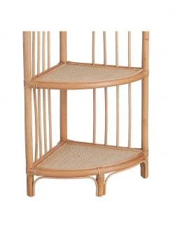 Etagère d'angle rotin marron clair Kantha, larg. 46 x haut. 93 cm -Jardin Soldes Boutique Etagere dangle rotin marron clair Kantha 2