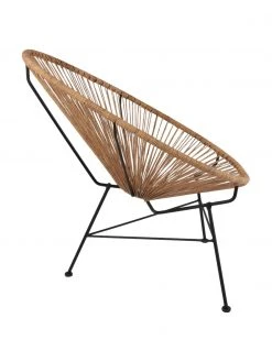 Westwing Collection Fauteuil acapulco aspect rotin en plastique tressé Bahia, larg. 81 x prof. 73 cm -Jardin Soldes Boutique Fauteuil acapulco aspect rotin en plastique tresse Bahia 4