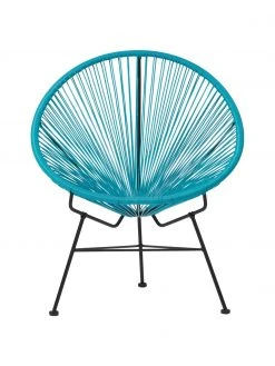 Westwing Collection Fauteuil acapulco bleu caraïbe plastique tressé Bahia, larg. 81 x prof. 73 cm -Jardin Soldes Boutique Fauteuil acapulco bleu caraibe plastique tresse Bahia 2