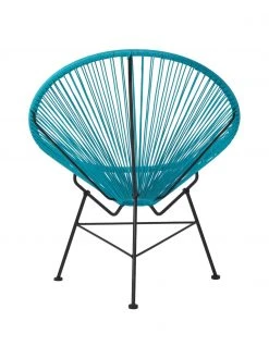 Westwing Collection Fauteuil acapulco bleu caraïbe plastique tressé Bahia, larg. 81 x prof. 73 cm -Jardin Soldes Boutique Fauteuil acapulco bleu caraibe plastique tresse Bahia 4