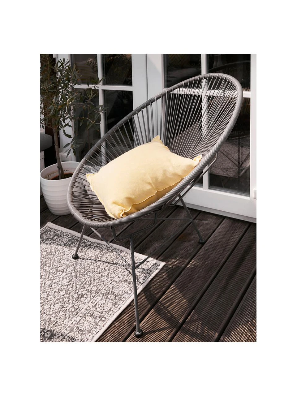 Westwing Collection Fauteuil acapulco gris foncé plastique tressé Bahia, larg. 81 x prof. 73 cm 4 Westwing Collection Fauteuil acapulco gris foncé plastique tressé Bahia, larg. 81 x prof. 73 cm – Image 2