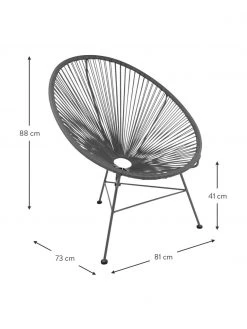 Westwing Collection Fauteuil acapulco gris foncé plastique tressé Bahia, larg. 81 x prof. 73 cm 11 Westwing Collection Fauteuil acapulco gris foncé plastique tressé Bahia, larg. 81 x prof. 73 cm -Jardin Soldes Boutique Fauteuil acapulco gris fonce plastique tresse Bahia 3
