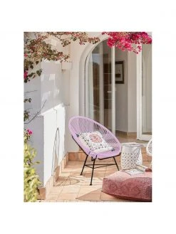 Westwing Collection Fauteuil acapulco lavande plastique tressé Bahia, larg. 81 x prof. 73 cm -Jardin Soldes Boutique Fauteuil acapulco lavande plastique tresse Bahia 2