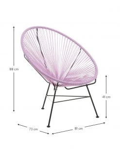 Westwing Collection Fauteuil acapulco lavande plastique tressé Bahia, larg. 81 x prof. 73 cm -Jardin Soldes Boutique Fauteuil acapulco lavande plastique tresse Bahia 3