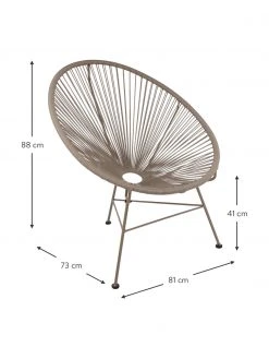 Westwing Collection Fauteuil acapulco taupe plastique tress&eacute; Bahia, larg. 81 x prof. 73 cm -Jardin Soldes Boutique Fauteuil acapulco taupe plastique tresse Bahia 4