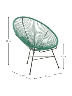 Westwing Collection Fauteuil acapulco vert forêt plastique tressé Bahia, larg. 81 x prof. 73 cm -Jardin Soldes Boutique Fauteuil acapulco vert foret plastique tresse Bahia 2