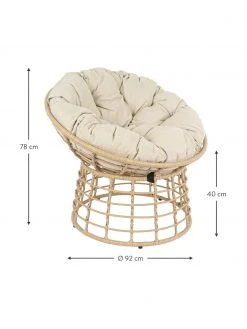 Bizzotto Fauteuil avec coussin d'assise Molly, Ø 92 x haut. 78 cm -Jardin Soldes Boutique Fauteuil avec coussin dassise Molly 3