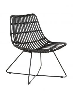 Westwing Collection Fauteuil bohème noir Costa, larg. 64 x prof. 64 cm