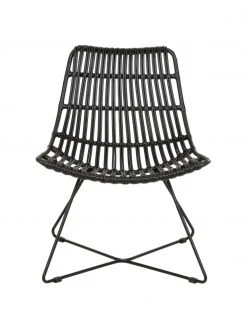 Westwing Collection Fauteuil bohème noir Costa, larg. 64 x prof. 64 cm -Jardin Soldes Boutique Fauteuil boheme noir Costa 3