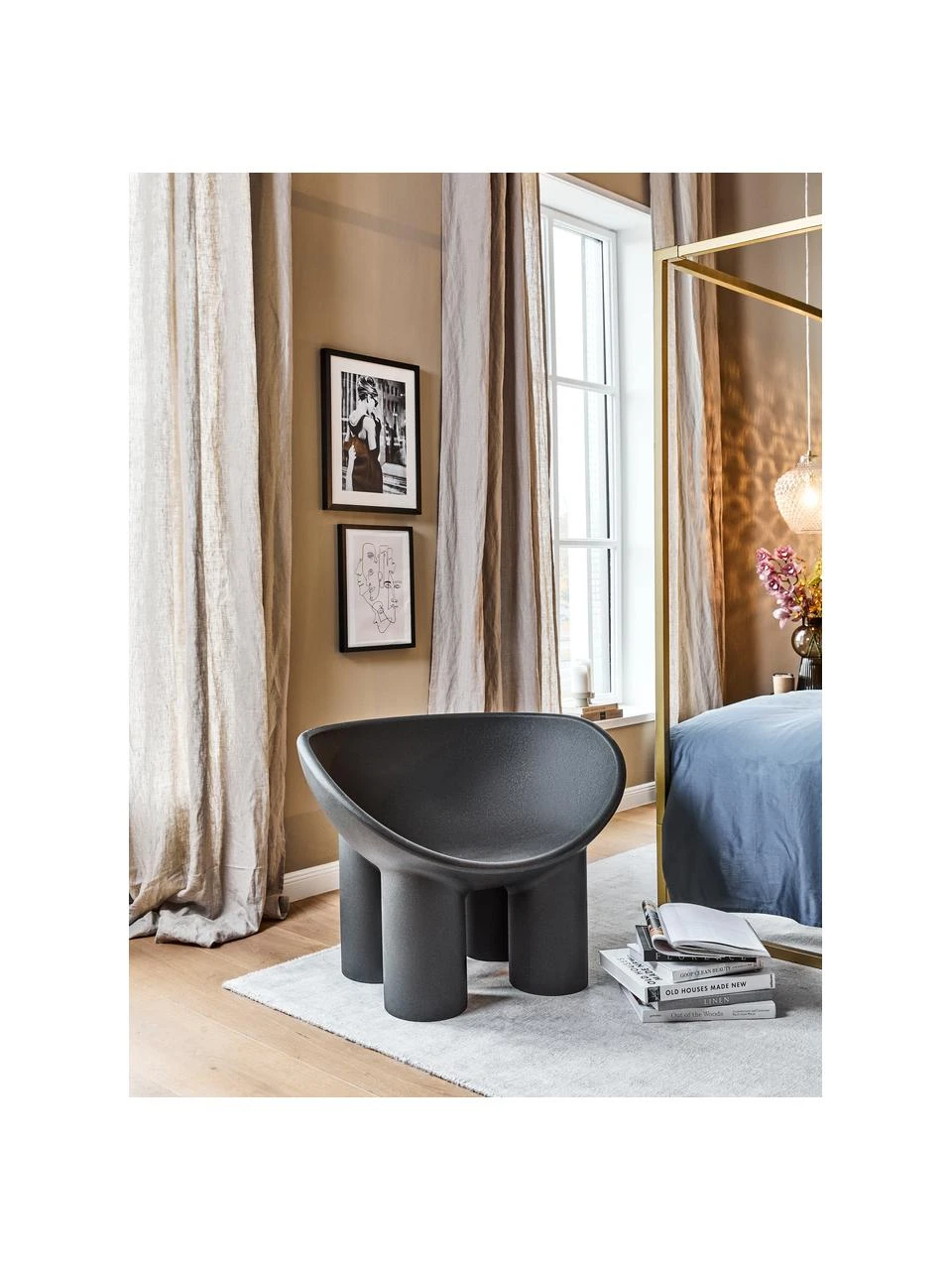 Fauteuil design gris anthracite Roly Poly, larg. 84 x prof. 57 cm 4 Fauteuil design gris anthracite Roly Poly, larg. 84 x prof. 57 cm – Image 2