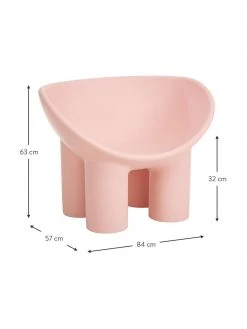 Fauteuil design rose Roly Poly, larg. 84 x prof. 57 cm -Jardin Soldes Boutique Fauteuil design rose Roly Poly 3