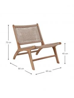 Fauteuil large bois de teck Derby, larg. 60 x prof. 80 cm -Jardin Soldes Boutique Fauteuil large bois de teck Derby 2