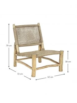 Bizzotto Fauteuil lounge bohème bois de teck Lampok, larg. 62 x haut. 79 cmDisponibilité limitée -Jardin Soldes Boutique Fauteuil lounge boheme bois de teck Lampok 4