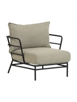 Fauteuil lounge de jardin Mareluz, larg. 80 x prof. 76 cm