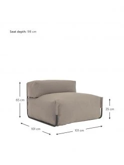 Fauteuil lounge de jardin beige Square, larg. 101 x prof. 101 cm -Jardin Soldes Boutique Fauteuil lounge de jardin beige Square 3