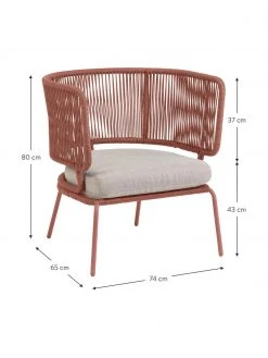 Fauteuil lounge de jardin corde tressée Nadin, larg. 74 x prof. 65 cm -Jardin Soldes Boutique Fauteuil lounge de jardin corde tressee Nadin 2