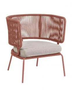 Fauteuil lounge de jardin corde tressée Nadin, larg. 74 x prof. 65 cm