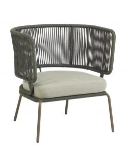 Fauteuil lounge de jardin corde tressée Nadin, larg. 74 x prof. 65 cm
