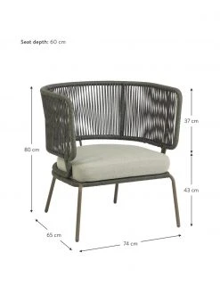 Fauteuil lounge de jardin corde tressée Nadin, larg. 74 x prof. 65 cm -Jardin Soldes Boutique Fauteuil lounge de jardin corde tressee Nadin 8