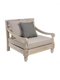 Bizzotto Fauteuil lounge de jardin en teck Bali, larg. 90 x prof. 90 cm