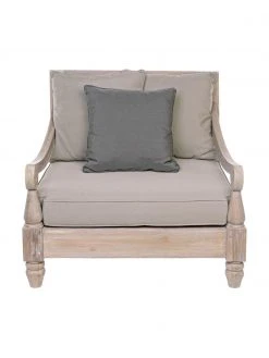 Bizzotto Fauteuil lounge de jardin en teck Bali, larg. 90 x prof. 90 cm -Jardin Soldes Boutique Fauteuil lounge de jardin en teck Bali 3