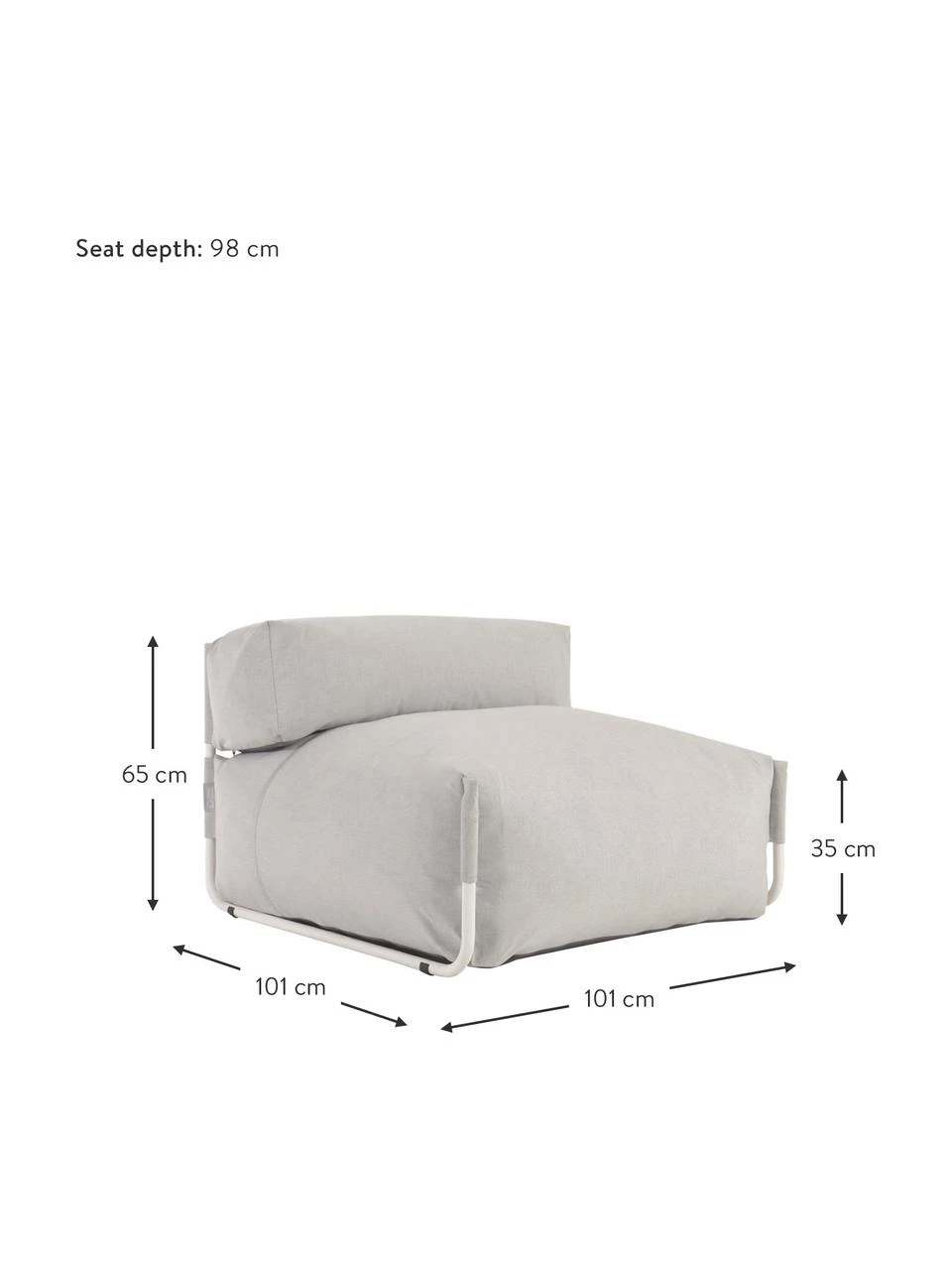 Fauteuil lounge de jardin gris Square, larg. 101 x prof. 101 cm 7 Fauteuil lounge de jardin gris Square, larg. 101 x prof. 101 cm – Image 5