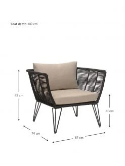 Bloomingville Fauteuil lounge de jardin plastique tressé Mundo, larg. 87 x prof. 74 cm 9 Bloomingville Fauteuil lounge de jardin plastique tressé Mundo, larg. 87 x prof. 74 cm -Jardin Soldes Boutique Fauteuil lounge de jardin plastique tresse Mundo 2