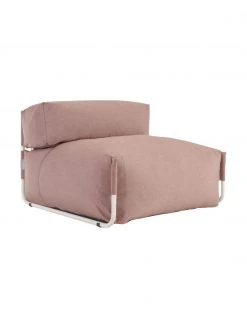 Fauteuil lounge de jardin rose Square, larg. 101 x prof. 101 cm