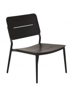 Fauteuil lounge en métal noir Lina, larg. 55 x prof. 59 cm