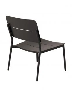 Fauteuil lounge en métal noir Lina, larg. 55 x prof. 59 cm -Jardin Soldes Boutique Fauteuil lounge en metal noir Lina 5