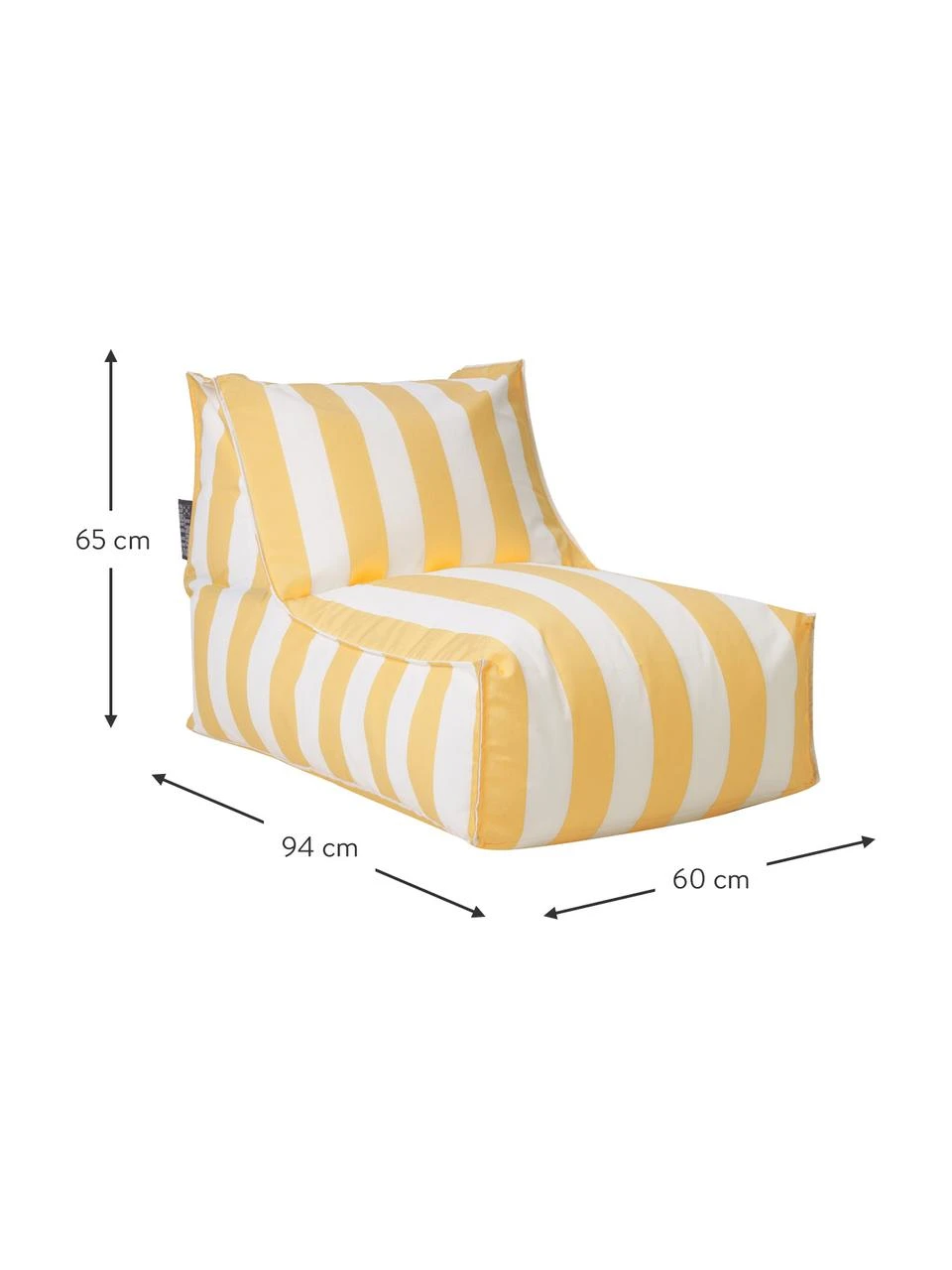 Magma Fauteuil poire de jardin jaune/blanc Korfu, larg. 94 x prof. 60 cm 5 Magma Fauteuil poire de jardin jaune/blanc Korfu, larg. 94 x prof. 60 cm – Image 3