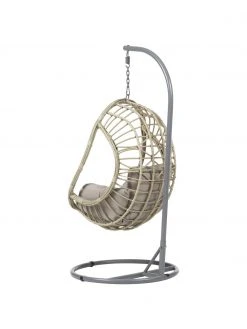 Bizzotto Fauteuil suspendu avec coussin gris/beige Torres, larg. 92 x haut. 193 cm -Jardin Soldes Boutique Fauteuil suspendu avec coussin grisbeige Torres 4