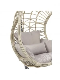 Bizzotto Fauteuil suspendu avec coussin gris/beige Torres, larg. 92 x haut. 193 cm -Jardin Soldes Boutique Fauteuil suspendu avec coussin grisbeige Torres 5