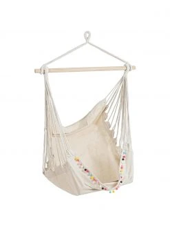 Bizzotto Fauteuil suspendu avec pompons Pon-Pon, larg. 135 x long. 100 cm