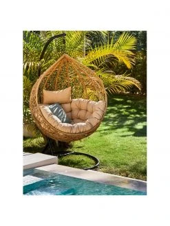 Bizzotto Fauteuil suspendu tressé à structure en métal Amirantes, Ø 105 x haut. 198 cm -Jardin Soldes Boutique Fauteuil suspendu tresse a structure en metal Amirantes 2