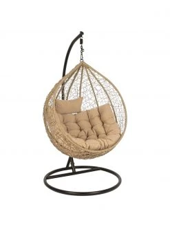 Bizzotto Fauteuil suspendu tressé à structure en métal Amirantes, Ø 105 x haut. 198 cm