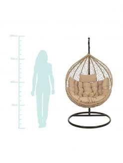 Bizzotto Fauteuil suspendu tressé à structure en métal Amirantes, Ø 105 x haut. 198 cm -Jardin Soldes Boutique Fauteuil suspendu tresse a structure en metal Amirantes 3