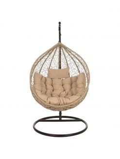 Bizzotto Fauteuil suspendu tressé à structure en métal Amirantes, Ø 105 x haut. 198 cm -Jardin Soldes Boutique Fauteuil suspendu tresse a structure en metal Amirantes 4